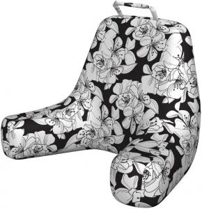 Наволочка для подушки для чтения Ambesonne с цветочным узором, романтический винтажный рисунок с вишневыми цветами, японская ботаника, монохромная, без наполнителя, мягкая ткань, размер XL, угольно-серый и белый цвета., Charcoal Grey And White