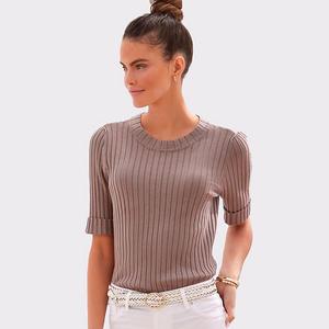 Женский свитер с жемчужными деталями Lascana, Taupe