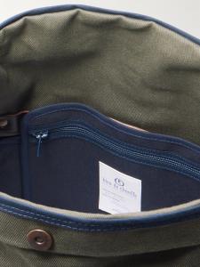Рюкзак Jamy из парусины с кожаной отделкой BLEU DE CHAUFFE, хаки
