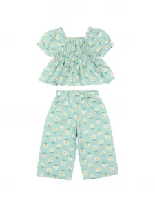 Комплект с брюками с цветочным принтом Mayoral, зеленый