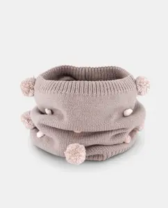 Детский декоративный шарф-воротник с помпонами в виде медвежонка Kids El Corte Inglés, песочный