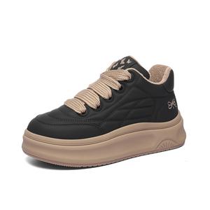 Низкие женские кроссовки Golden Silk Rabbit, Black Apricot (Fleece-Lined 2202)