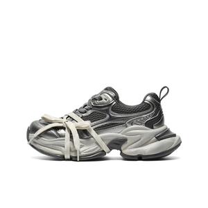 Дышащие низкие кроссовки на массивной подошве для женщин BELLE, Dark Silver