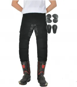 Летние мотоциклетные брюки из сетчатого материала со съемными защитными вставками CE, легкие мотоциклетные джинсы для езды по дорогам и туристических поездок, Black