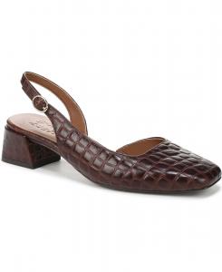 Женские туфли-лодочки Jayla на среднем каблуке с квадратным носком и открытой пяткой Naturalizer, Cappuccino Croco Leather