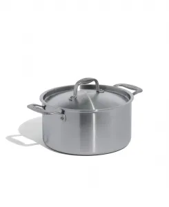 Кастрюля объемом 6 л с крышкой, покрытая нержавеющей сталью Made In, Stainless Clad