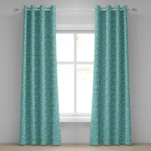 Бирюзовая штора на люверсах ABAKUHAUS, абстрактная треугольная форма с современным геометрическим рисунком, декоративные двухпанельные шторы, 280 см x 175 см, бирюзовый цвет Abakuhaus