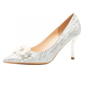 GOSO Серебряные туфли на шпильке для женщин, цвет Silver