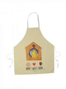 Кухонный фартук-скворечник с надписью пастельно-желтого цвета Mr. & Mrs. Panda
