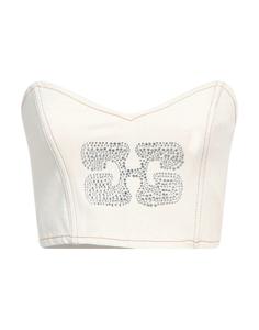 Топ Ganni, кремовый