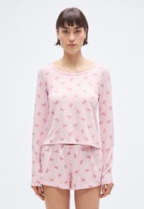 Пижамный комплект Hollister Co. LIQUID COZY LONG SLEEVE SHORTIE FEMME, Pink