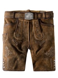 Stockerpoint Кожаные брюки "Bertl" натурального цвета с эффектом потертости