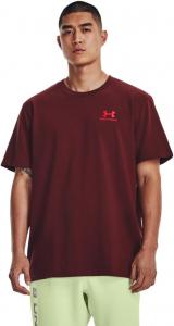 Мужская футболка Under Armour с коротким рукавом из плотной ткани, (690) Chestnut Red/Radio Red