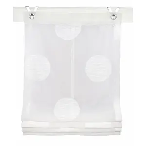 Короткая римская штора Rhonda с крючками для подвешивания без сверления, белая, полупрозрачная, с узором, с рисунком, с оконными крючками Kutti, белый