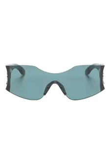 Солнцезащитные очки-маска Hourglass Balenciaga Eyewear, зеленый