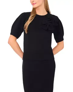 Свитер с аппликацией из лент Cece, черный