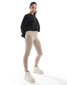 Леггинсы с логотипом NY Yankees бежевого цвета New Era