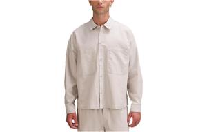 Рубашка мужская с жаккардовым узором, изготовленная из искусственной кожи Lululemon, dove серый