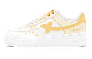 XTEP Кроссовки Air Force One с низким верхом для скейтборда, противоскользящие, износостойкие, женские, оранжево-желтые