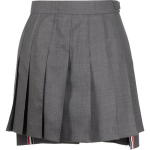 Юбка плиссе с асимметричным подолом THOM BROWNE, серый