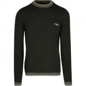 Свитшот с вышитым логотипом EMPORIO ARMANI, черный with желтый edge