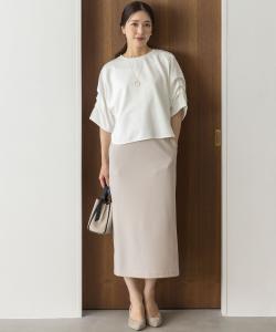 Узкая облегающая юбка из трикотажа жоржет Suite, цвет Beige [033]