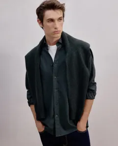 Рубашка с длинным рукавом из гладкой ткани веллела, классический узор Dustin, зеленый