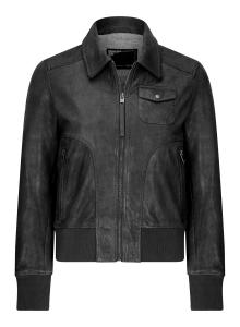 Кожаная куртка-бомбер TruClothing, черный