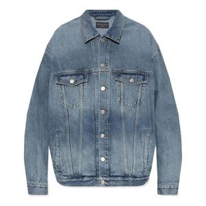 Куртка bleached-effect button-up denim jacket 'blue' Balenciaga, синий