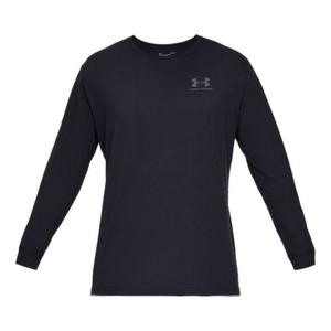 Футболка sportstyle left chest long sleeve t-shirt 'black' Under Armour, черный