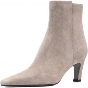 Женские ботильоны XYD с заостренным носком, низкий каблук-стойка, боковая молния, офисные, формальные и повседневные, на осень и зиму, Taupe