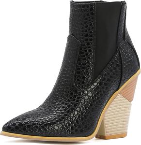 Женская мода: ботильоны с массивным клиновидным каблуком, на резинке, удобные, лаконичные, эластичные, разных цветов, с заостренным носком и высоким каблуком LYYSKY, Black