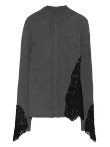Вязаный свитер Samoa с вставками из кружева PINKO, серый
