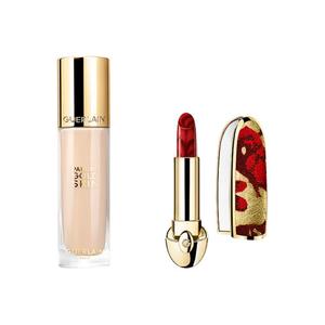 Jiaolan безупречный сияющий полупрозрачный жидкий тональный крем помада набор для макияжа легко растушевывается натуральный 35мл+3,5г+футляр для помады GUERLAIN