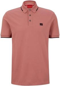 Мужская рубашка поло Hugo Deresino 232 с коротким рукавом, розовая Hugo Boss