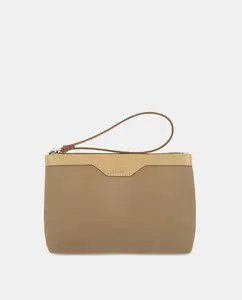 Портмоне из воловьей кожи и канвы черного цвета El Potro, коричневый