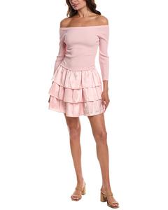 Платье Bebe с ярусами, розовый
