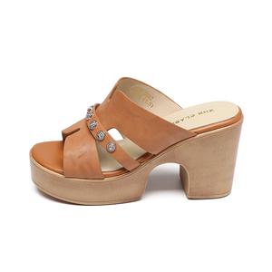 ZHR Женские тапочки-шлепанцы PU полиуретан устойчивые к запаху абрикосовый желтый, цвет Apricot Yellow