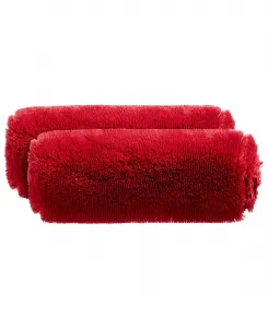 Комплект декоративных подушек-валиков с пушистым ворсом, 20 x 61 см Cheer Collection, бордовый