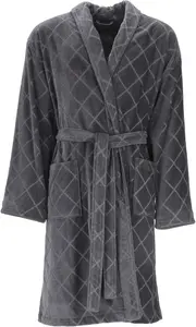 Мужской халат Vossen "Barron" (1 шт.), с шалевым воротником, ромбовидный дизайн, цвет Graphit