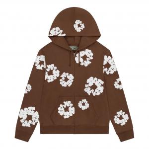 Хлопковая толстовка Denim Tears Cotton Wreath Zip Hoodie, цвет 'Brown'