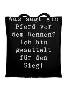 Сумка Mr. & Mrs. Panda Tragetasche Pferderennen Erfolg mit Spruch, черный