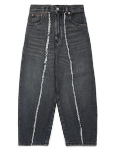 MM6 Maison Margiela Kids джинсы с бахромой, серый