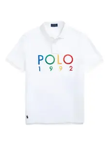 Поло с короткими рукавами и вышитым логотипом Polo Ralph Lauren, белый