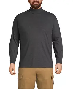 Футболка-водолазка Big & Tall Super-T Lands' End, черный