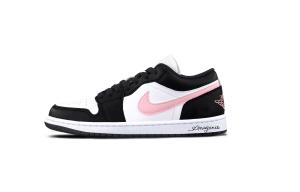 Jordan Air 1 устойчивые к истиранию низкие баскетбольные кроссовки Unisex Black Pink