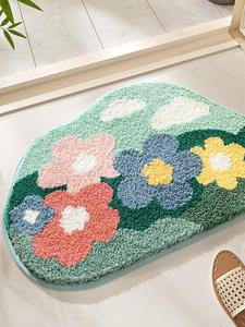 Dajiang Ковер 45х70 см из микрофибры, нескользящий, для ванной комнаты, набор 2 шт, Chun Tian Hua Hua