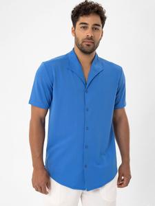 Рубашка на пуговицах классического кроя Dandalo, синий