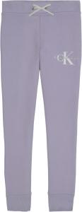 Мягкие флисовые спортивные брюки Calvin Klein для девочек с логотипом, удобная посадка и эластичный пояс, Lavender Ice
