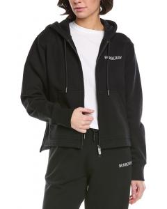 Худи на молнии с логотипом Burberry, черный